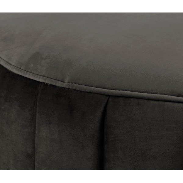 Szarobrązowy aksamitny puf Actona Doria, ⌀ 60 cm-image-1