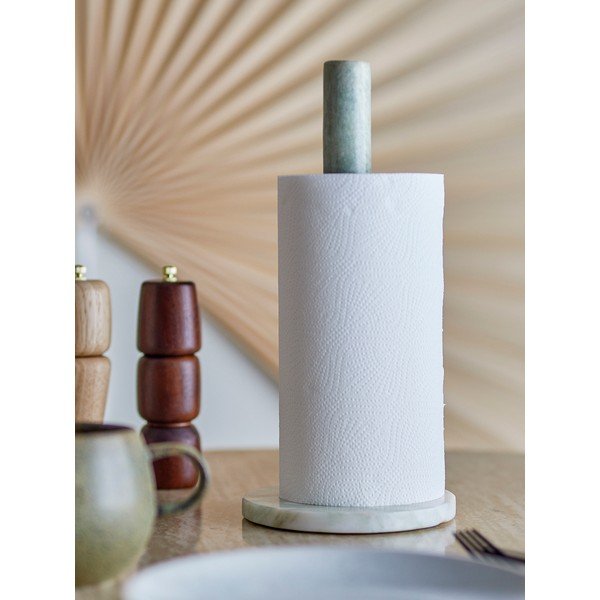 Jasnozielony marmurowy stojak na ręczniki papierowe ø 15 cm Emy – Bloomingville-image-1