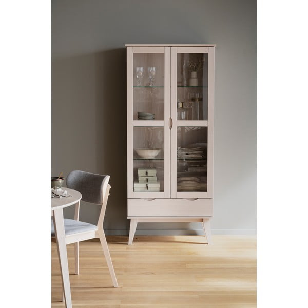 Naturalna witryna z litego drewna dębowego 82x185 cm Filippa – Rowico-image-3