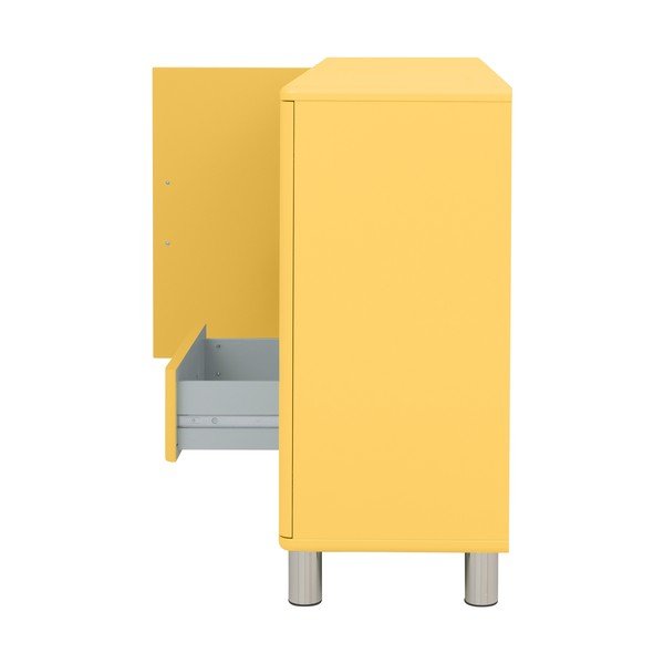 Żółta niska komoda 146x92 cm Malibu – Tenzo-image-3