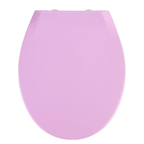Różowa deska sedesowa z łatwym domknięciem Wenko Kos, 44x37,5 cm