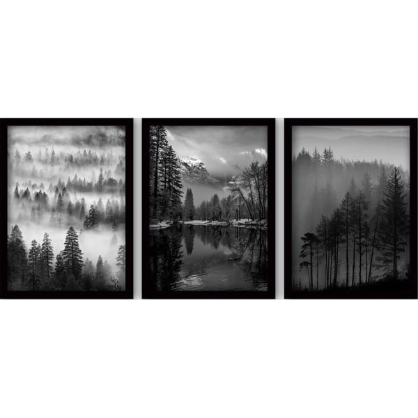 Obrazy zestaw 3 szt. 35x45 cm Black & White – Wallity