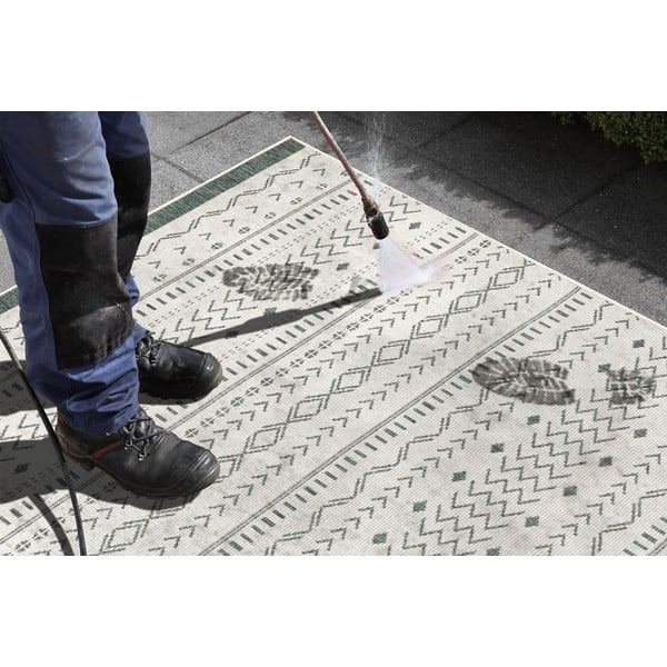 Zielono-kremowy chodnik odpowiedni na zewnątrz NORTHRUGS Kuba, 80x250 cm-image-1