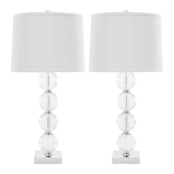 Zestaw 2 lamp stołowych z białym abażurem Safavieh Giulia