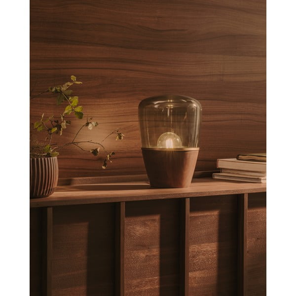 Zielono-naturalne lampa stołowa ze szklanym kloszem (wysokość 30 cm) Silex – Kave Home-image-1