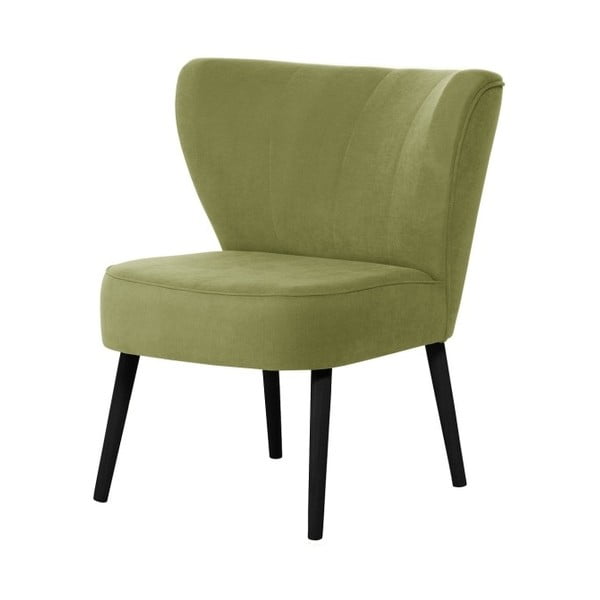 Zielony fotel z czarnymi nogami My Pop Design Hamilton