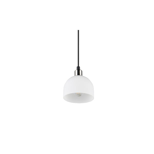 Lampa wisząca  w biało-srebrnym kolorze ze szklanym kloszem ø 12 cm Molly – Trio-image-2