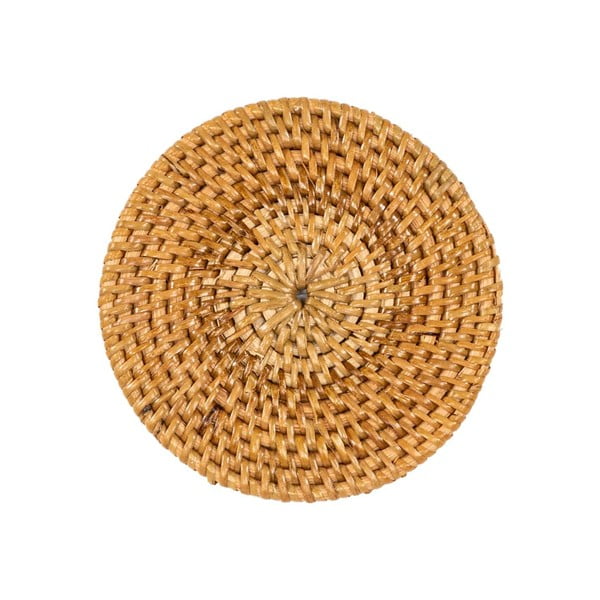 Rattanowe podkładki zestaw 6 szt. ze stojakiem w ciemnym naturalnym kolorze – Tiseco Home Studio-image-1