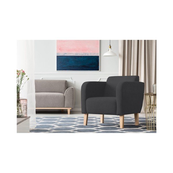 Ciemnoszary fotel Kooko Home Swing-image-1