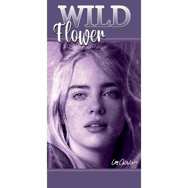 Fioletowy bawełniany ręcznik dziecięcy 70x140 cm Billie Eilish – Jerry Fabrics