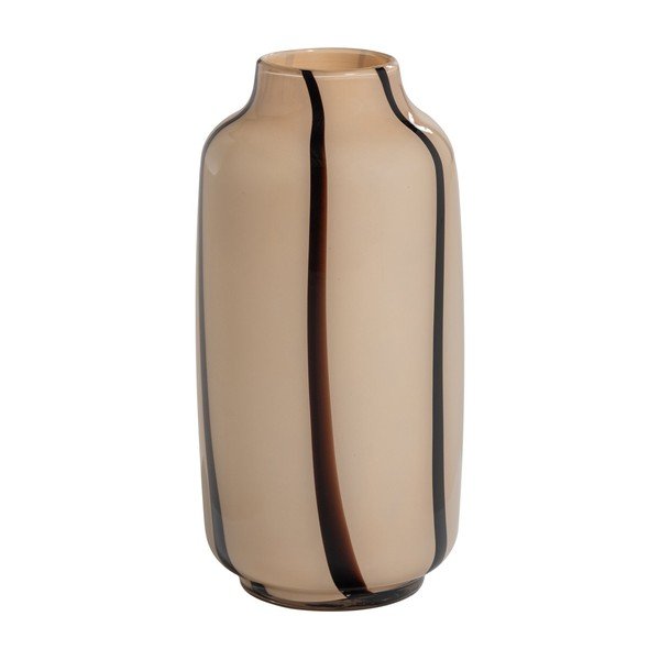 Brązowy/beżowy szklany wazon (wysokość 35 cm) Selena – WOOOD