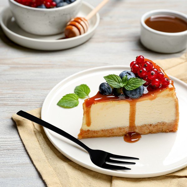 Czarne widelczyki deserowe ze stali nierdzewnej zestaw 2 szt. Black – Orion-image-1