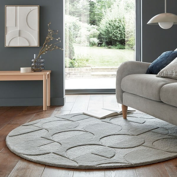 Szary okrągły dywan wełniany ø 160 cm Gigi – Flair Rugs-image-1