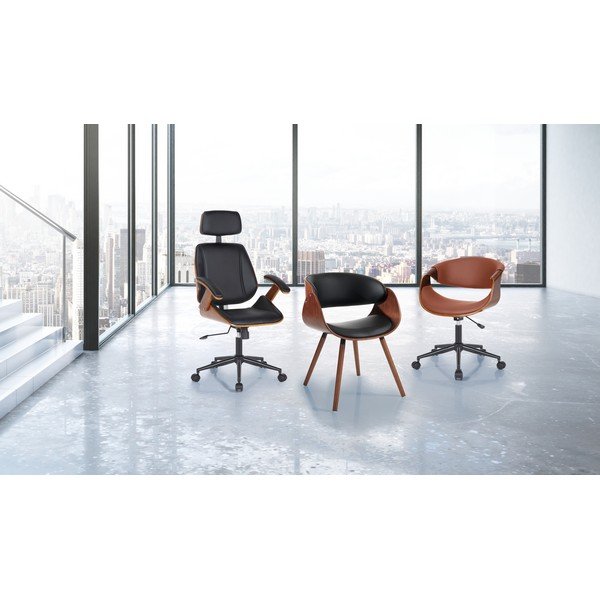 Czarne krzesło biurowe z imitacji skóry Visby – Tomasucci-image-2