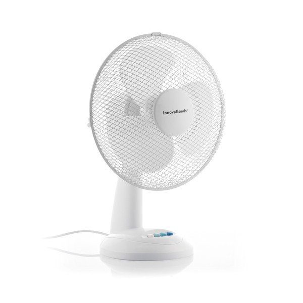 Biały wentylator stołowy InnovaGoods, ø 30 cm