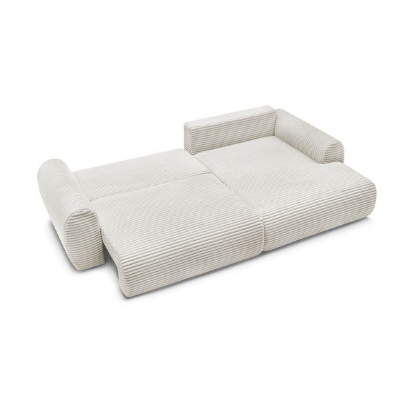 Kremowy sztruksowy rozkładany narożnik (prawostronny) Lucien – Bobochic Paris-image-4