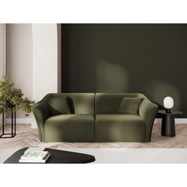 Zielona aksamitna sofa 206 cm Tokyo – Cosmopolitan Design-image-1