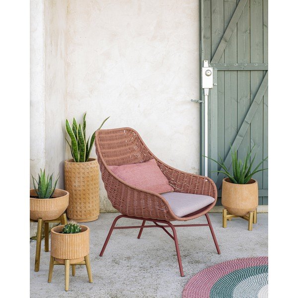 Terakotowa doniczka na drewnianej podstawce Kave Home Denpasar, ⌀ 33 cm-image-3