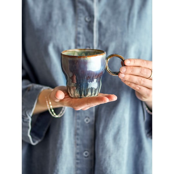 Niebieskie kamionkowe filiżanki zestaw 4 szt. 300 ml Nigel – Bloomingville-image-1