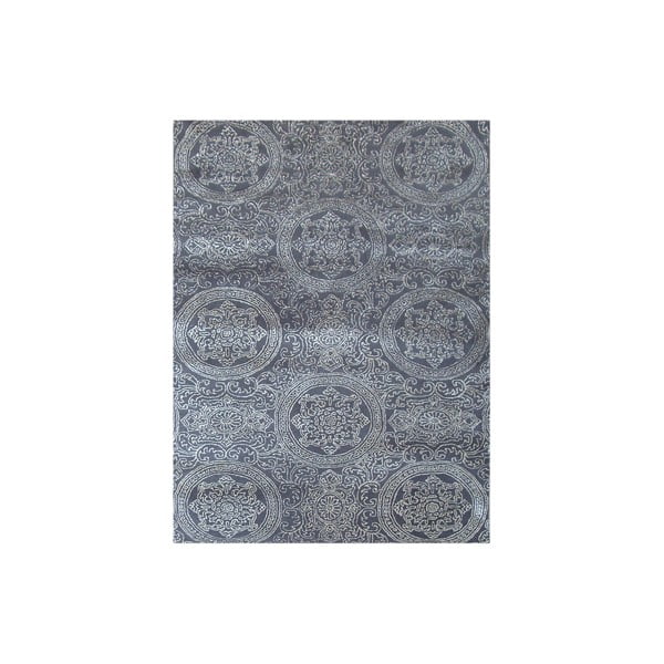 Szary dywan tkany ręcznie Ring, 140x200 cm