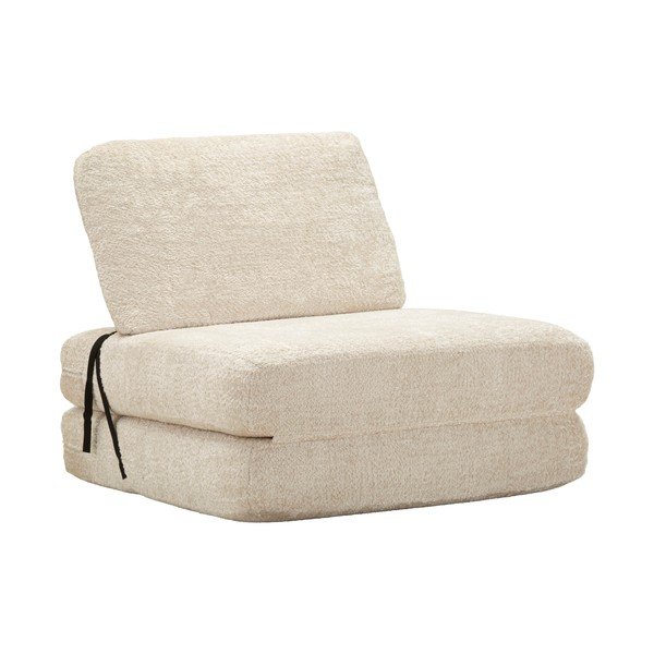 Biały rozkładany fotel z materiału bouclé Faster – Mauro Ferretti