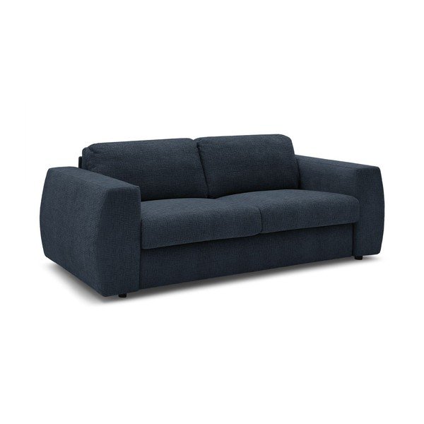 Ciemnoniebieska sofa do spania/rozkładana z tkaniny szenilowej 240 cm Hugo – Bobochic Paris-image-2