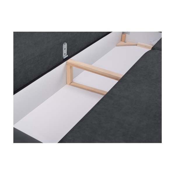 Ciemnoszara rozkładana sofa 3-osobowa ze schowkiem Mazzini Sofas Orchid-image-3