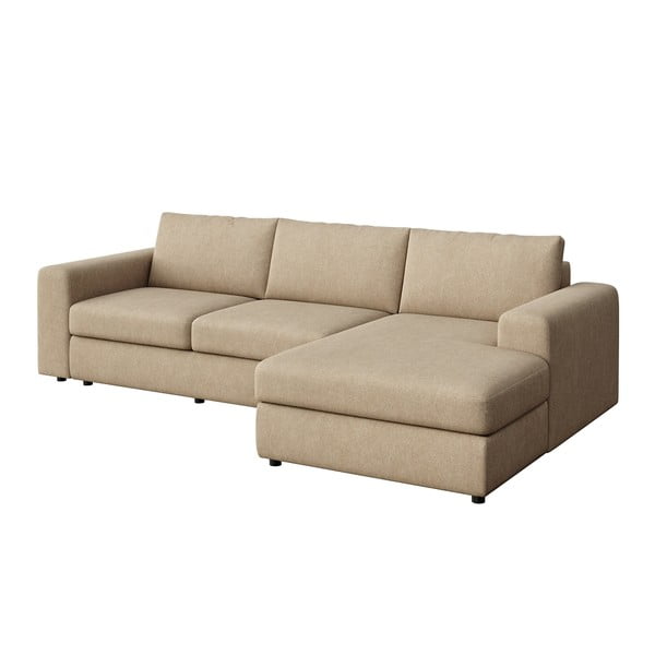 Jasnobrązowy aksamitny narożnik (prawostronny/z szezlongiem) Baga – Rodier-image-2