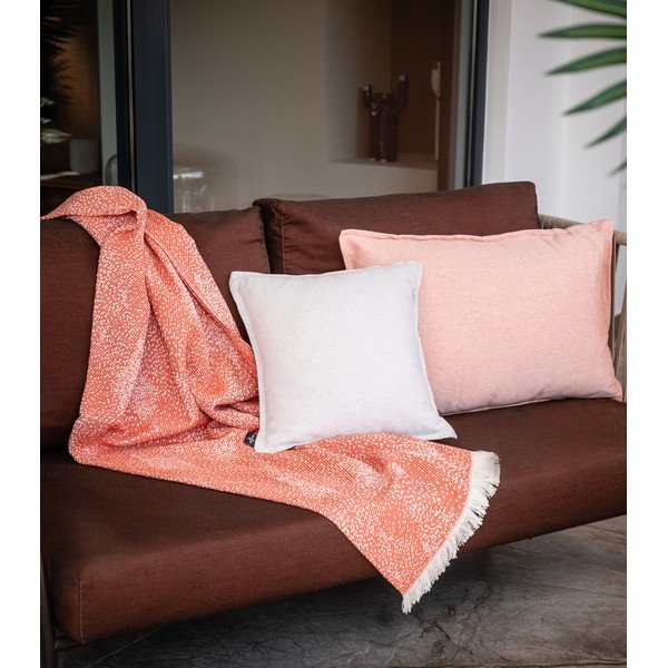 Czerwony pled z domieszką bawełny Euromant Dotty Diamond, 140x180 cm-image-1