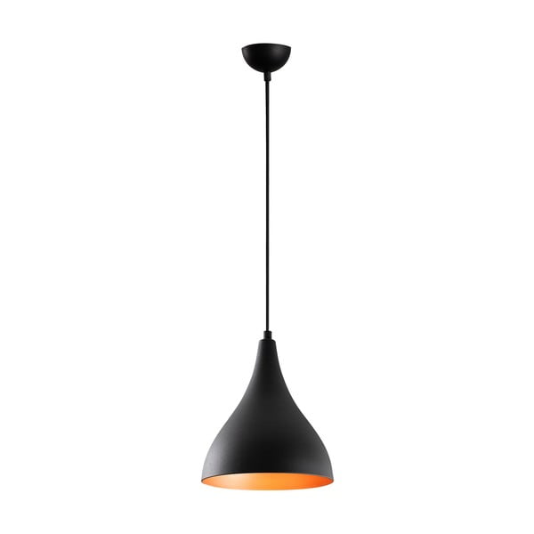 Czarna lampa wisząca z metalowym kloszem ø 22 cm Berceste – Opviq lights
