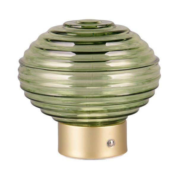 Lampa stołowa LED w zielono-złotym kolorze ze ściemniaczem i szklanym kloszem (wys. 14,5 cm) Earl – Reality