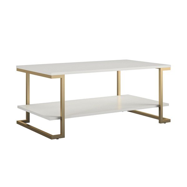 Stolik w biało-złotym kolorze CosmoLiving by Cosmopolitan Camila, 106x45 cm-image-1