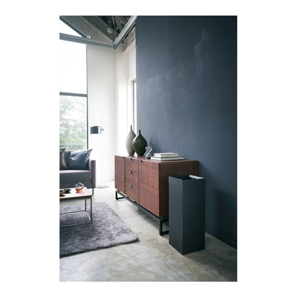 Czarny metalowy kosz na śmieci 27 l Tall – YAMAZAKI-image-1