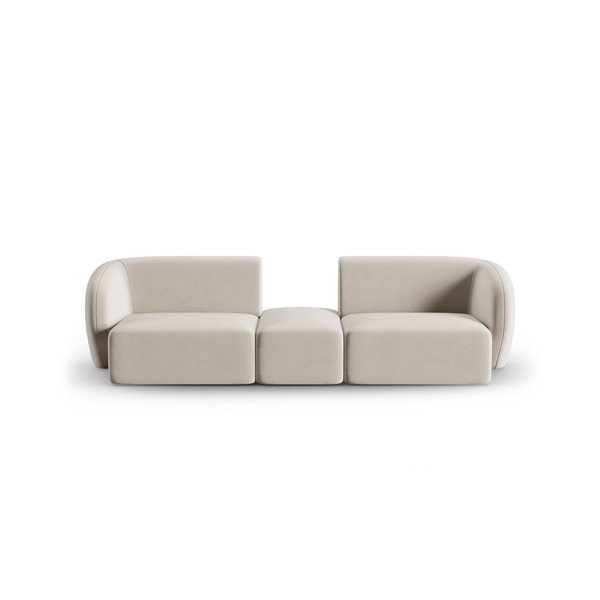 Beżowa aksamitna sofa 246 cm Paolo – Milo Casa