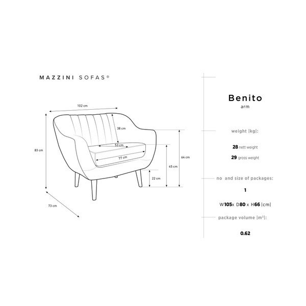Niebieski fotel Mazzini Sofas Benito Floral-image-2