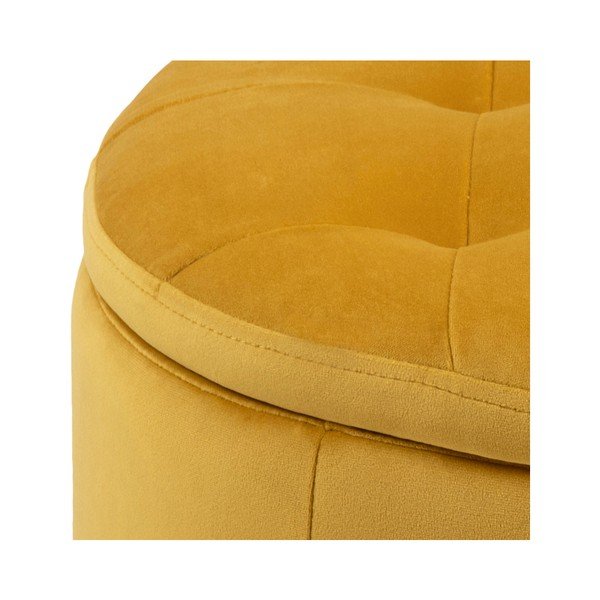 Żółty aksamitny puf Actona Retina, ⌀ 60 cm-image-2