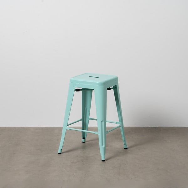 Turkusowe metalowe hokery zestaw 2 szt. (wysokość siedziska 61 cm) – Ixia-image-1