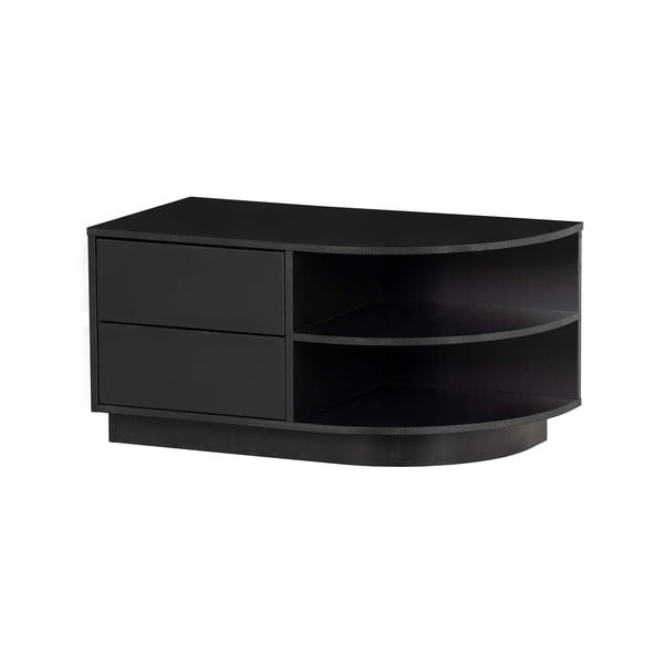 Czarna modułowa szafka pod TV z litego drewna sosnowego 78x40 cm Finca – WOOOD-image-2