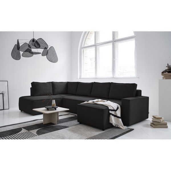 Antracytowy sztruksowy rozkładany narożnik (lewostronny/w kształcie litery U) Brave Dave – Miuform-image-2