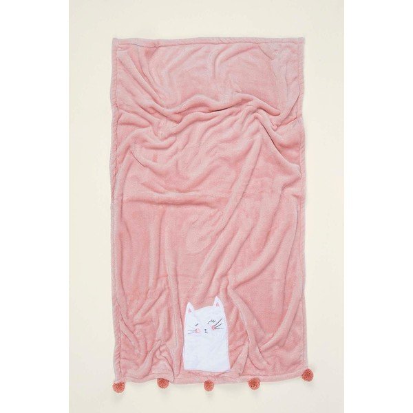 Różowy bawełniany koc dziecięcy 75x120 cm Kitty – Mijolnir-image-1