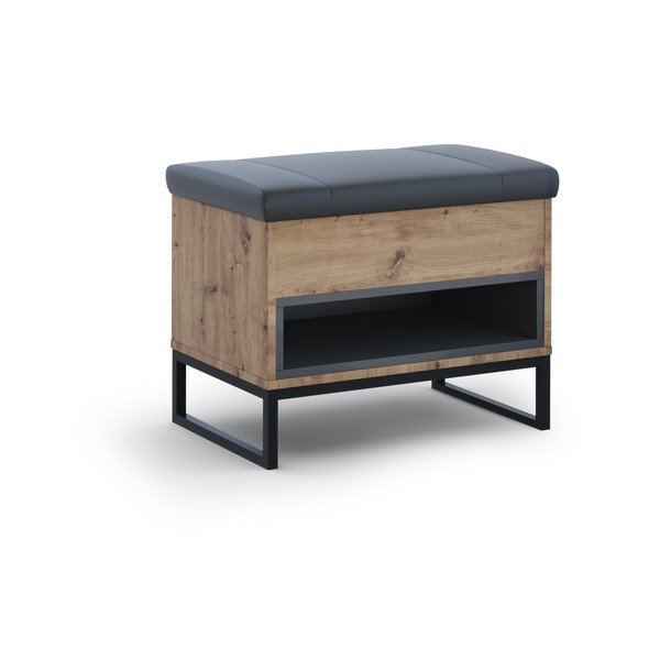 Szafka na buty w dekorze dębu z ławką 62x50 cm Olis – Cosmopolitan Design