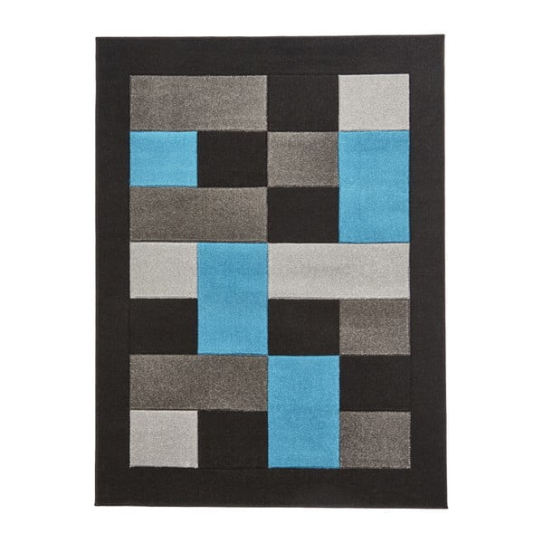 Niebiesko-czarny dywan Think Rugs Matrix, 80x150 cm