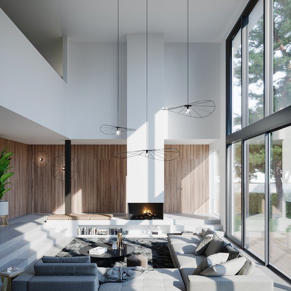 Czarna lampa wisząca ø 140 cm Elliot – Sollux-image-4