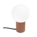 Jasnobrązowa lampa stołowa ze szklanym kloszem (wysokość 19 cm) Orbital – Sollux