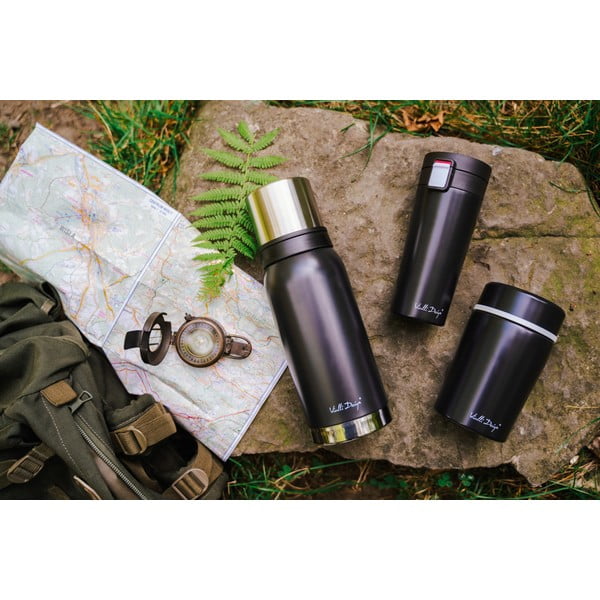 Czarny podróżny kubek termiczny Vialli Design Fuori, 400 ml-image-1