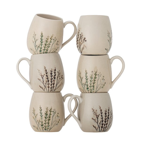 Beżowe kamionkowe kubki zestaw 6 szt. 400 ml Bea – Bloomingville