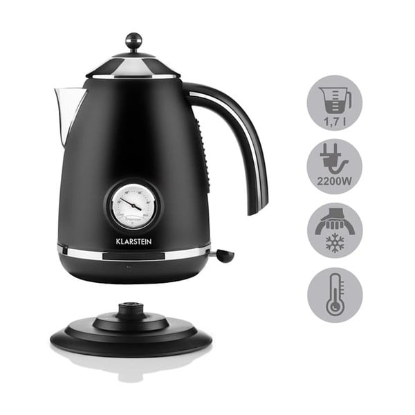 Czarny czajnik elektryczny Klarstein Aquavita Chalet-image-4