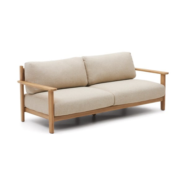 Beżowa sofa ogrodowa z litego drewna tekowego Tirant – Kave Home-image-2