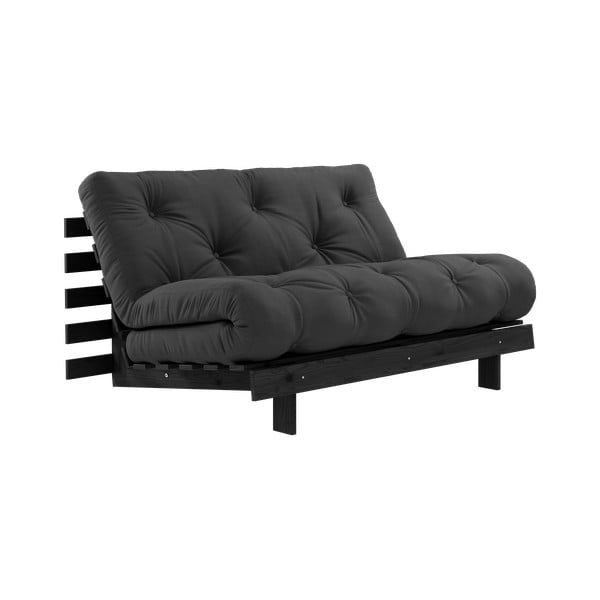 Ciemnoszara rozkładana sofa 140 cm Roots Black Night – Karup Design