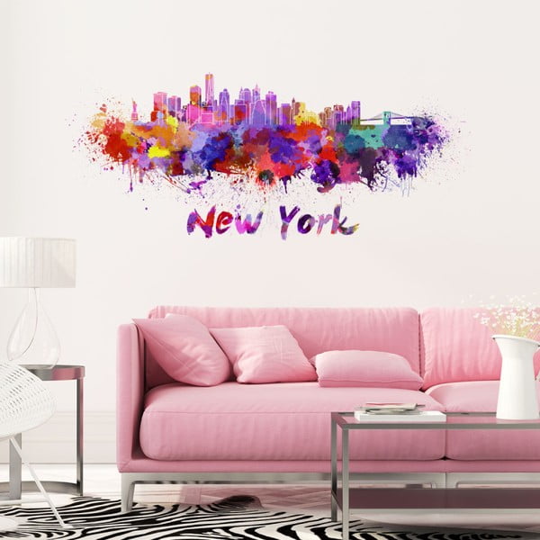 Naklejka ścienna Ambiance Wall Decal New York Design Watercolor, 40x95 cm